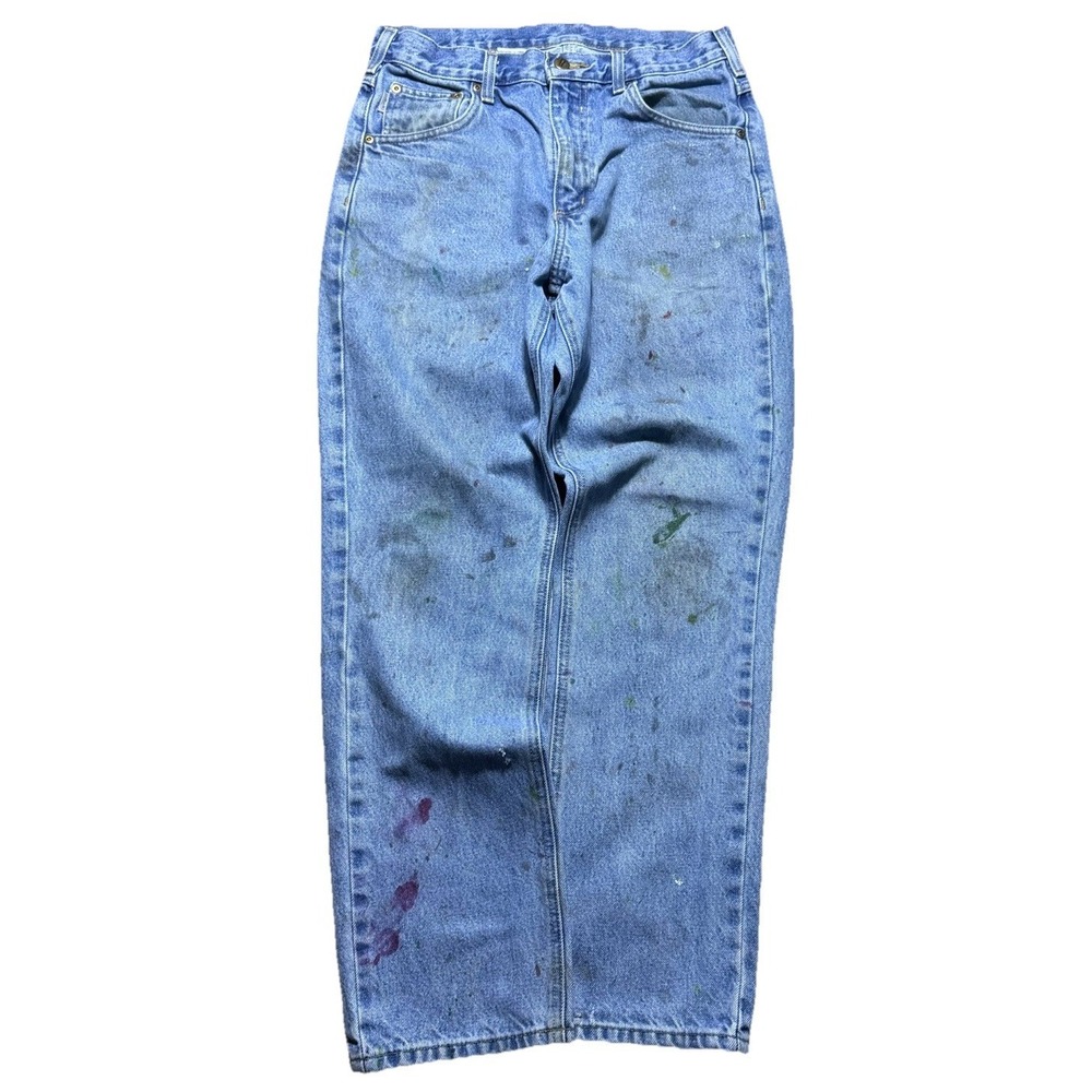 Vintage Y2K Carhartt B18 STW Jeans Mens 31x30 Paint Splatter Workwear Denim